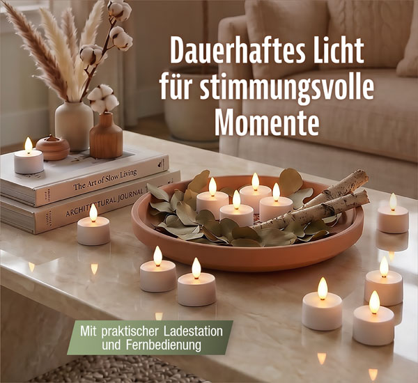 12er-Pack LED-Teelichter mit Fernbedienung