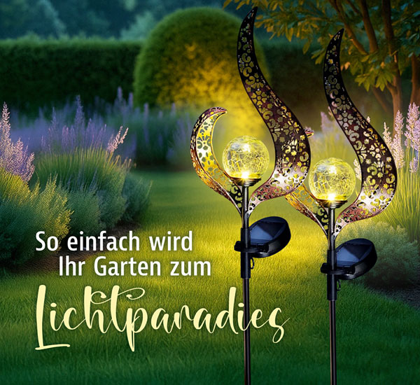2er-Pack Solar-Gartenstecker Wave