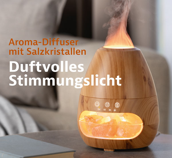  3-in-1 Aroma-Diffuser und Luftbefeuchter mit Salzkristall-Licht 