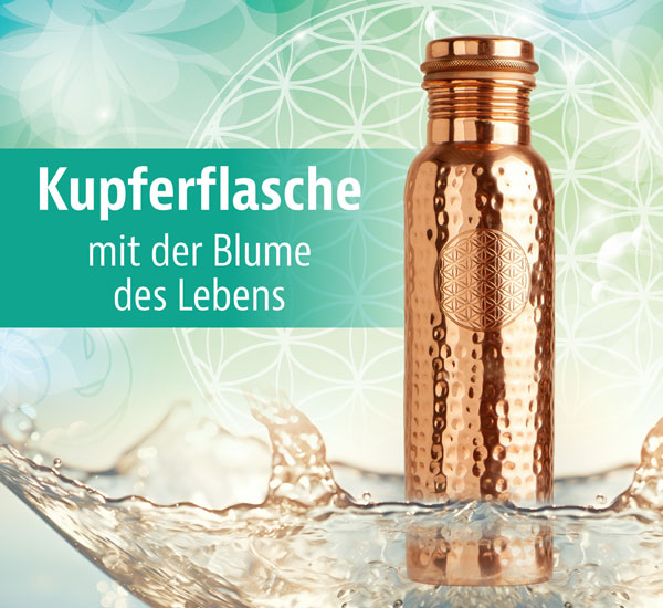 Blume des Lebens Kupferflasche - 900 ml