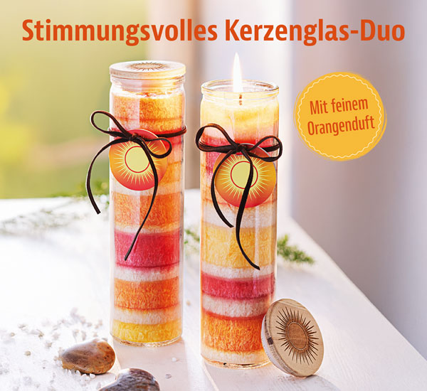 2er-Pack Duftkerzen Happy im Glas