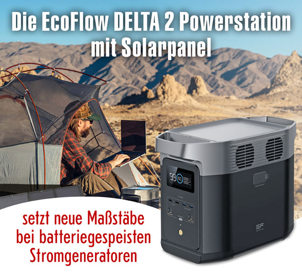 EcoFlow DELTA 2 Powerstation 1024 Wh mit Solarpanel 400 W