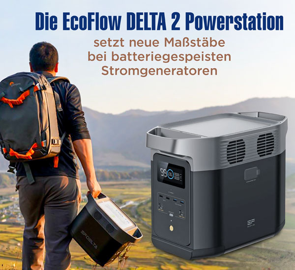 EcoFlow DELTA 2 Powerstation 1024 Wh ohne Solarpanel - Funktional