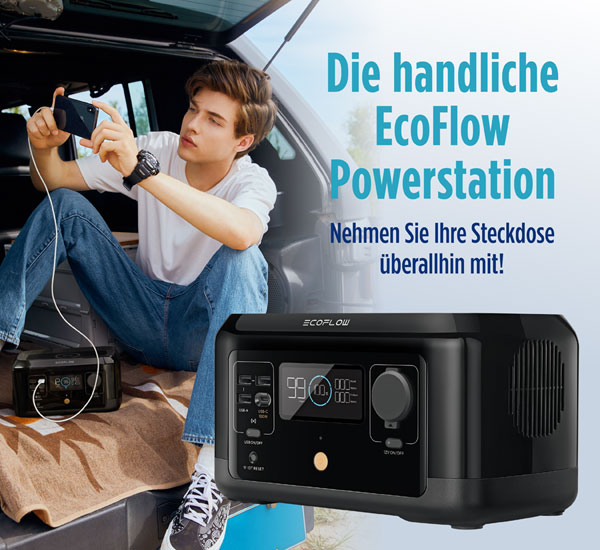 EcoFlow RIVER mini Wireless Powerstation 210 Wh mit Solarpanel 110 W