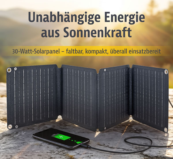Faltbares 30-Watt-Solarpanel