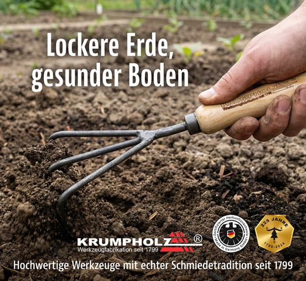 Krumpholz� Grubber 3 Zinken mit Eschengriff