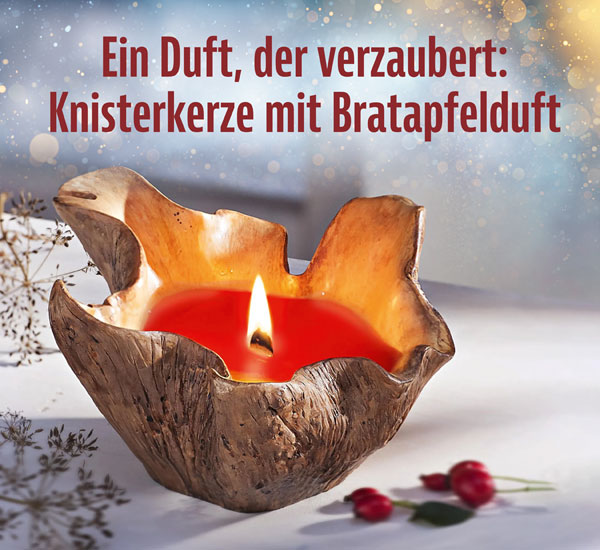 Knisterkerze mit Bratapfelduft - Wie neu