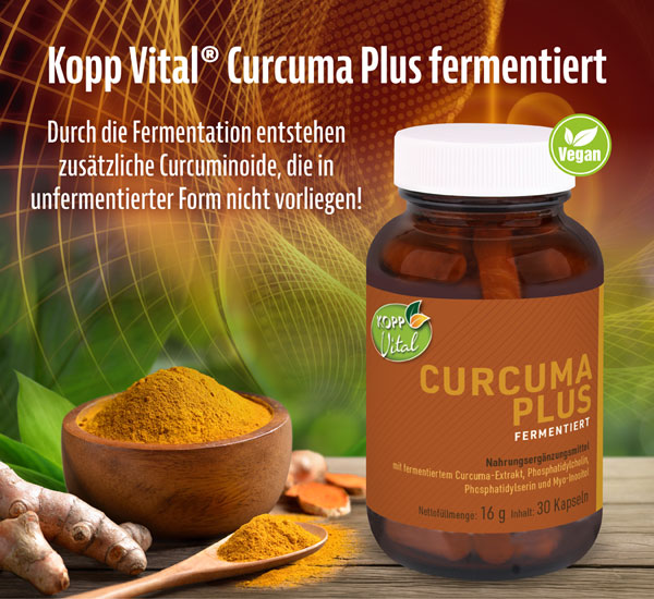 Kopp Vital ®  Curcuma Plus fermentiert Kapseln mit Curcumin und Phospholipiden in höchster Bioverfügbarkeit