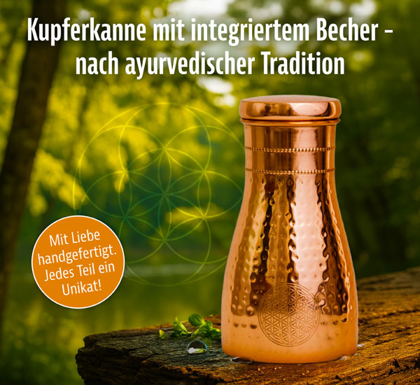 Kupferkanne Blume des Lebens