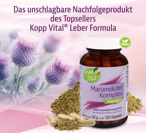 Kopp Vital   Mariendistel Komplex Kapseln / Hochdosiert / Artischocken-Extrakt / Lwenzahnwurzel / Cholin / Zusatzstof