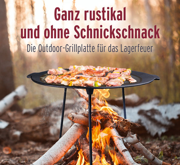 Outdoor-Grillplatte mit drei Beinen