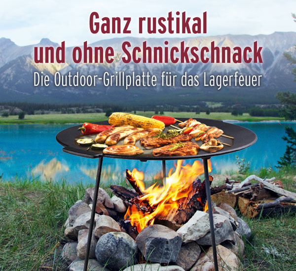 Outdoor-Grillplatte mit drei Beinen