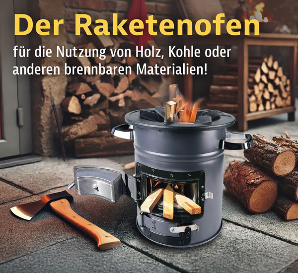 Raketenofen fr Dutch Oven, Gusspfanne, Gusstopf oder Grill / mit Gusseiserner Kochplatte