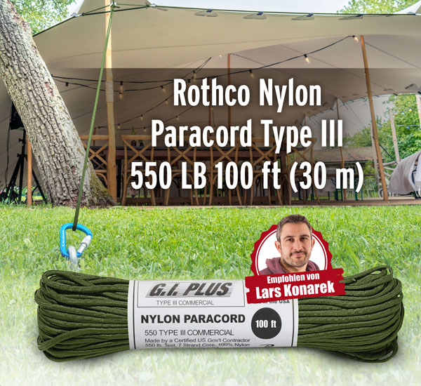 Rothco Nylon Paracord Type III 550 LB 100FT (30 m)