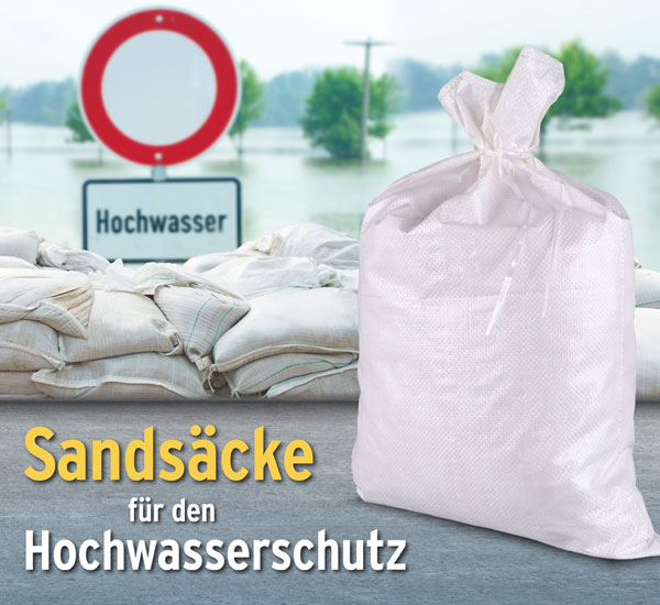 Sandsäcke (50 Stück) Material PP, 40 x 60 cm, 15 kg oder 20 l, robust, reißfest und nicht toxisch
