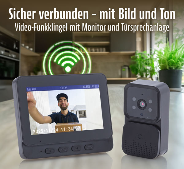 Video-Funkklingel mit Monitor und T�rsprechanlage