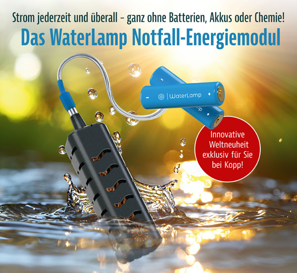 WaterLamp Notfall-Energiemodul mit Batterie-Dummys
