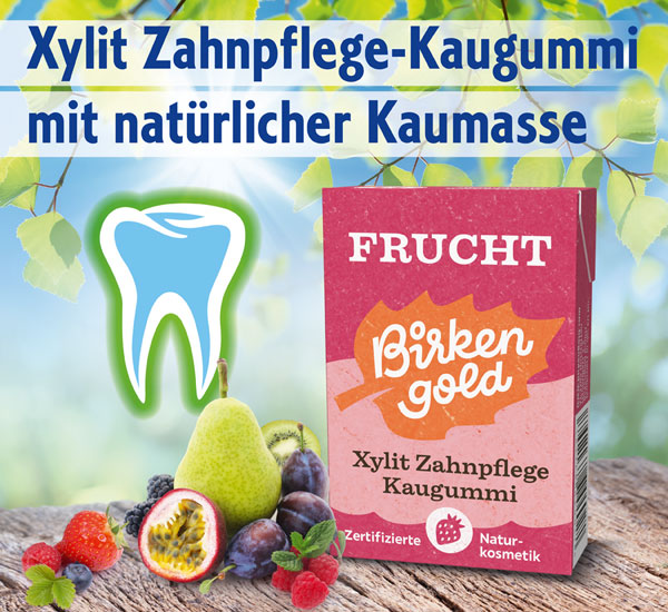 Birkengold   Xylit-Kaugummi Frucht